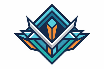 Aufkleber - a colorful logo with a diamond on it, modern logo incorporating abstract geometric shapes