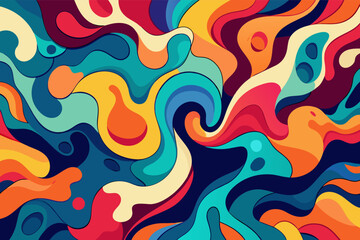 Leinwandbilder - a colorful abstract background with wavy shapes, An abstract pattern with fluid shapes and vibrant colors