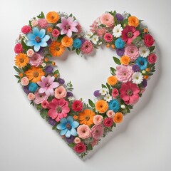 Wall Mural - Flowers in the shape of a heart