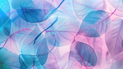 Wall Mural - Macro leaves background texture blue. beautiful artistic image of nature