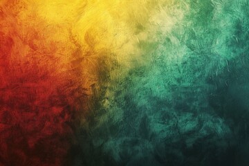 Poster - Colorful abstract background with a grunge texture featuring a blend of green, yellow and red hues. The vibrant colors and distressed texture create a visually captivating backdrop