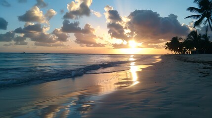 Wall Mural - Sunrise over the beach. Punta Cana 