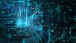© Nicholas - High-tech digital wallpaper with a complex circuit design in blue tones, symbolizing connectivity and innovation