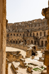 Wall Mural - Ruins of largest colosseum in North Africa, fighting gladiat. El Jem, Tunisia, Africa