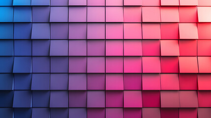 Wall Mural - Symmetrical pattern of pink and purple rectangles on blue background