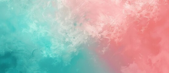 Poster - Turquoise, pink and white background with an abstract texture, blending together to create a dreamy, ethereal effect. This versatile background is perfect for a variety of projects