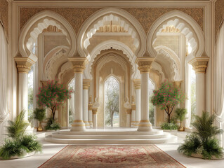 Wall Mural - Eid al fitr or eid mubarak luxury realistic islamic. Generative AI