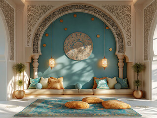 Wall Mural - Eid al fitr or eid mubarak luxury realistic islamic. Generative AI