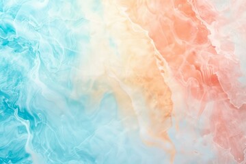 Fototapete - Abstract background showcasing a blend of blue, pink, and yellow hues, creating a captivating pastel texture with its delicate swirls and blends