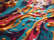 © JohnDesignHub - Abstract pattern with swirling paint in bold colors