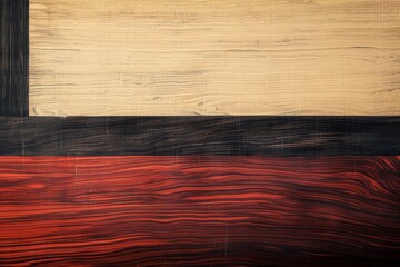 Poster - Red, black and beige wooden planks are forming a colorful pattern, showing the natural wood grain. The image can be used as background or texture