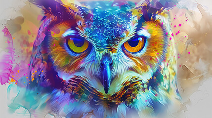  Abstract owl portrait