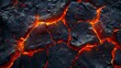 © Mentari - Lava texture background. Hot glowing lava closeup background, black orange heat design, top view. Abstract background of extinct lava with red gaps.