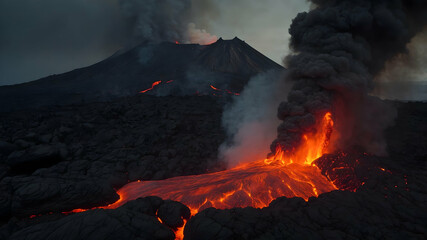 Canvas Print - Lava From Volcano