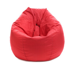 Wall Mural - Red bean bag chair isolated on white
