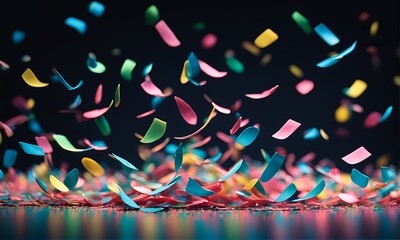 Wall Mural - Vibrant Confetti Explosion: Artistic Celebration Scene with Dynamic Colors