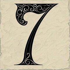 Canvas Print - 7 Number alphabet number weaponry dagger.