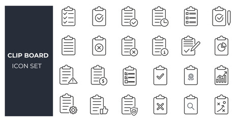 Clipboard and checklist icon.