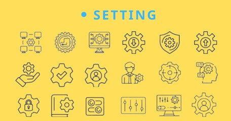 Setting Setup Line Editable Icons set. Vector illustration in modern thin line style of technology related icons parameters