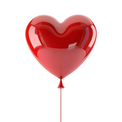 Wall Mural - heart shaped balloon realistic 3d isolated on transparent background. generative ai