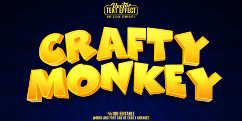 Poster - monkey editable text effect, customizable ape and primate 3d font style