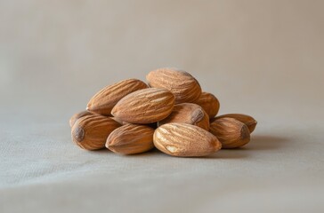 Wall Mural - A pile of light brown walnuts on a white background.