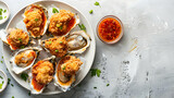 A plate of fresh and crispy kaki fry fried oysters