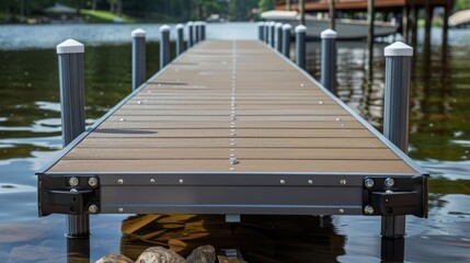 Wall Mural - A durable and weatherresistant dock designed to withstand even the sunniest of days.