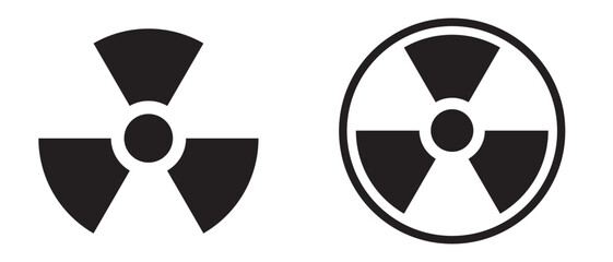 Radiation Hazard Sign, icon, symbol. Radioactive Nuclear material sign, symbol, silhouette.  Nuclear, danger and warning  icon, vector, symbol. Vector Illustration.