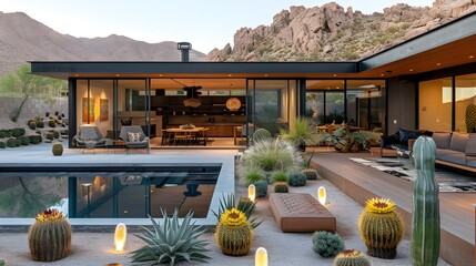 Resilient Desert Oasis Modern Home Embraces Cacti and Contemporary Style