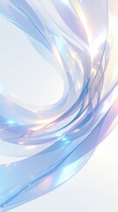Poster - Swirling translucent ribbons of blue, purple, and pink light flow gracefully, creating an ethereal and dynamic abstract scene with shimmering highlights and a sense of motion.