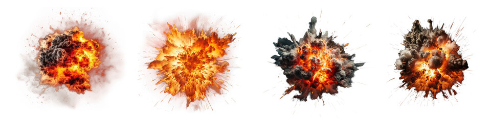 Wall Mural - Fire explosion  png cut out element set