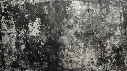Wall Mural - Vintage worn black and white surface with a grungy texture