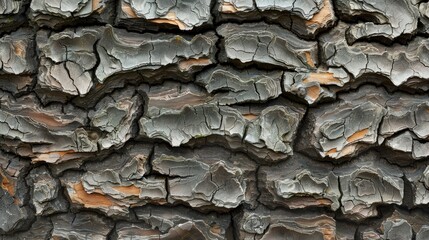Poster - background of a tree bark made of natural wood