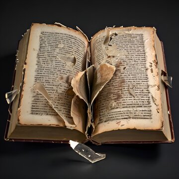 A case where the pages of an old book are falling out