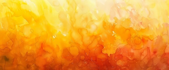 Poster - abstract painting orange yellow watercolor background