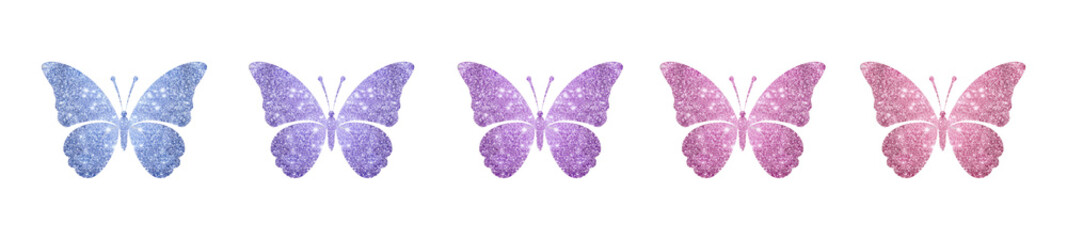 Wall Mural - Glittery of butterfly png on transparent background