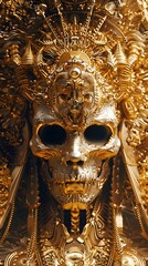 Poster - Towering Gold-Encrusted Deity:Foreboding Presence of the God of Death and Gold