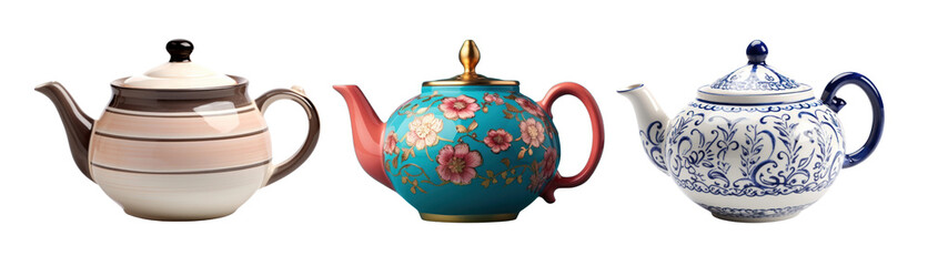 Wall Mural - vintage ceramics teapot object set