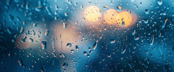 Poster - Water droplets on a glass window