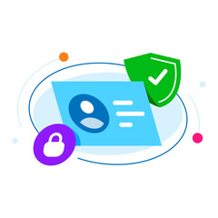 Poster - privacy and account data protection concept illustration flat design. simple modern graphic element for landing page ui, infographic, icon