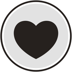 Wall Mural - Flat design heart icon isolated on white background.