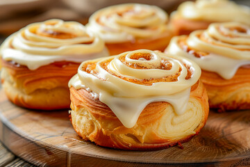 Canvas Print - Classic Cinnamon Rolls with cream cheese icing