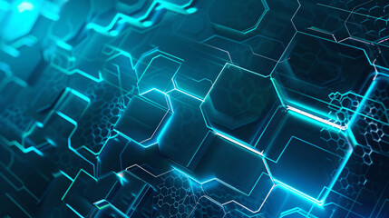Poster - Abstract blue and white digital circuit board for technology, design, or background