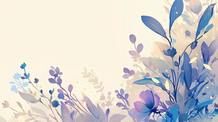 Poster - Watercolor style floral background with copy space text for wedding, invitation, or design