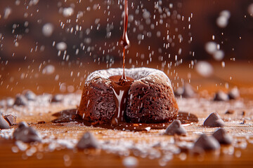 Wall Mural -  Decadent Chocolate Lava Cake with molten center