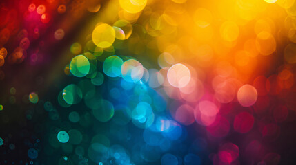 Poster - Abstract colorful bokeh lights with copy space text for design, background, or website