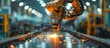 © Sunshine - Industrial Robotic Arm Welding in a Modern Factory Setting with Sparks Flying, Showcasing Advanced Automation Technology and Precision Engineering in a High-Tech Manufacturing Environment