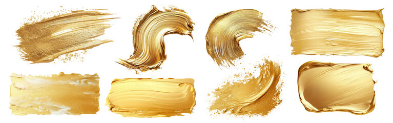 Sticker - Gold brush stroke png cut out element set