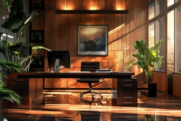 Poster - Modern corporate environment with business essentials.